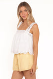 Aideen Eyelet Top White