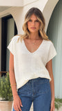 Stelaria Knit Top White