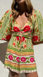 Janiya Puff Sleeve Playsuit Sunkissed Print