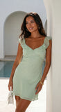 Mintéa Ruffle Trim Mini Dress Green