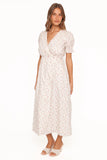 Mabella Midi Dress Peach Ditsy Floral