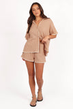 Essen Knit Short Set Mocha Cream