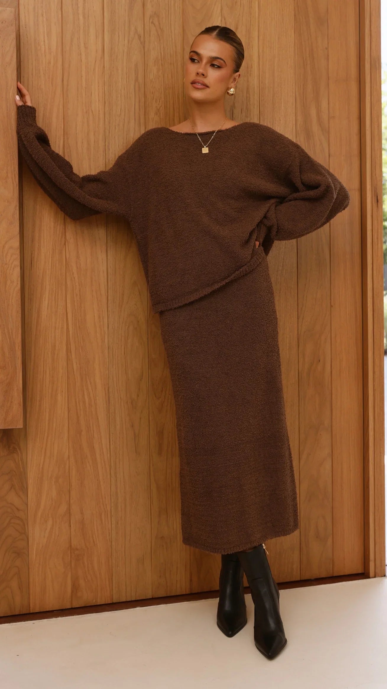 Cohen Knit Jumper Chocolate