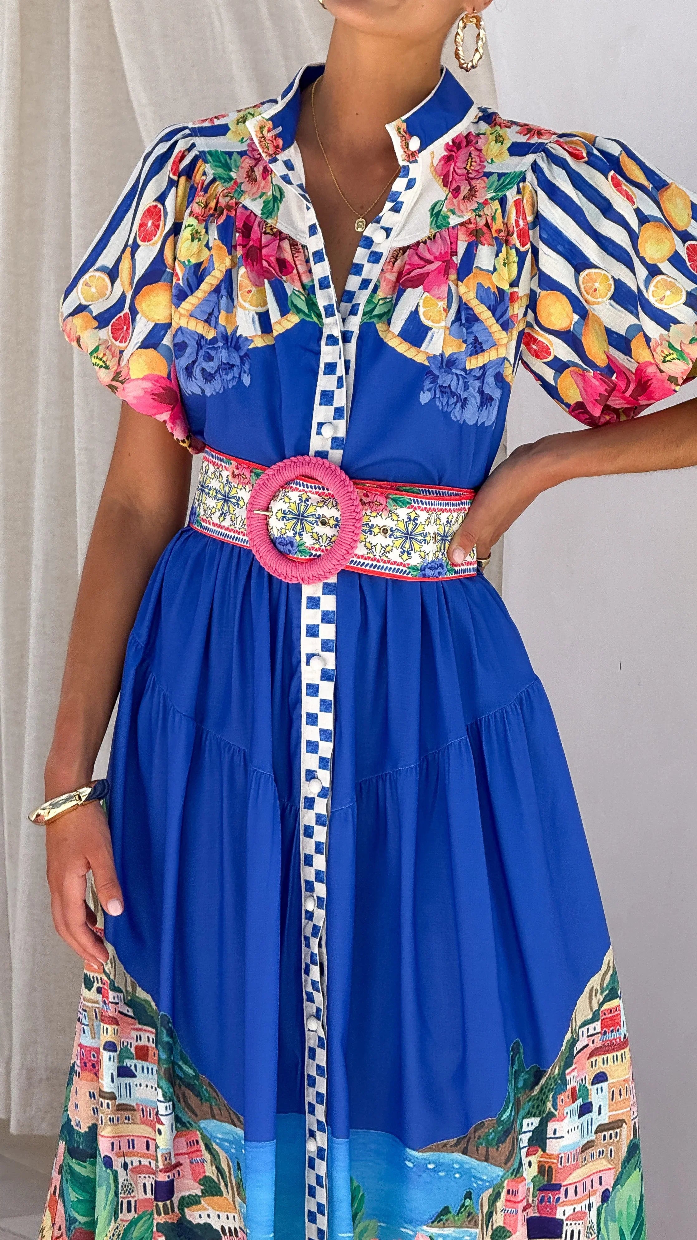 Bloom Maxi Dress Positano Cobalt