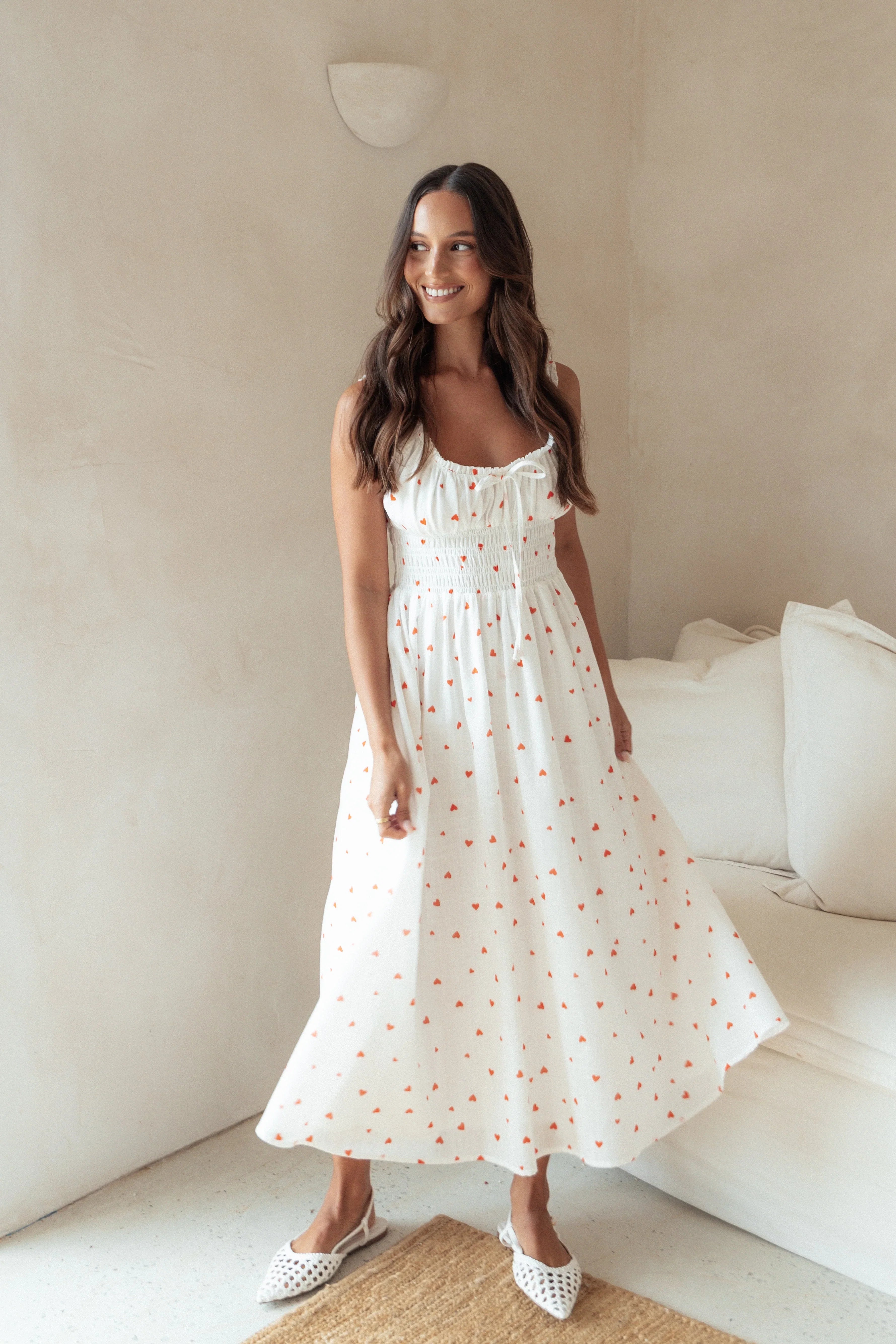 Auguste Midi Dress Ditsy Heart