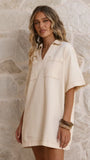 Ilia Denim Mini Dress Cream
