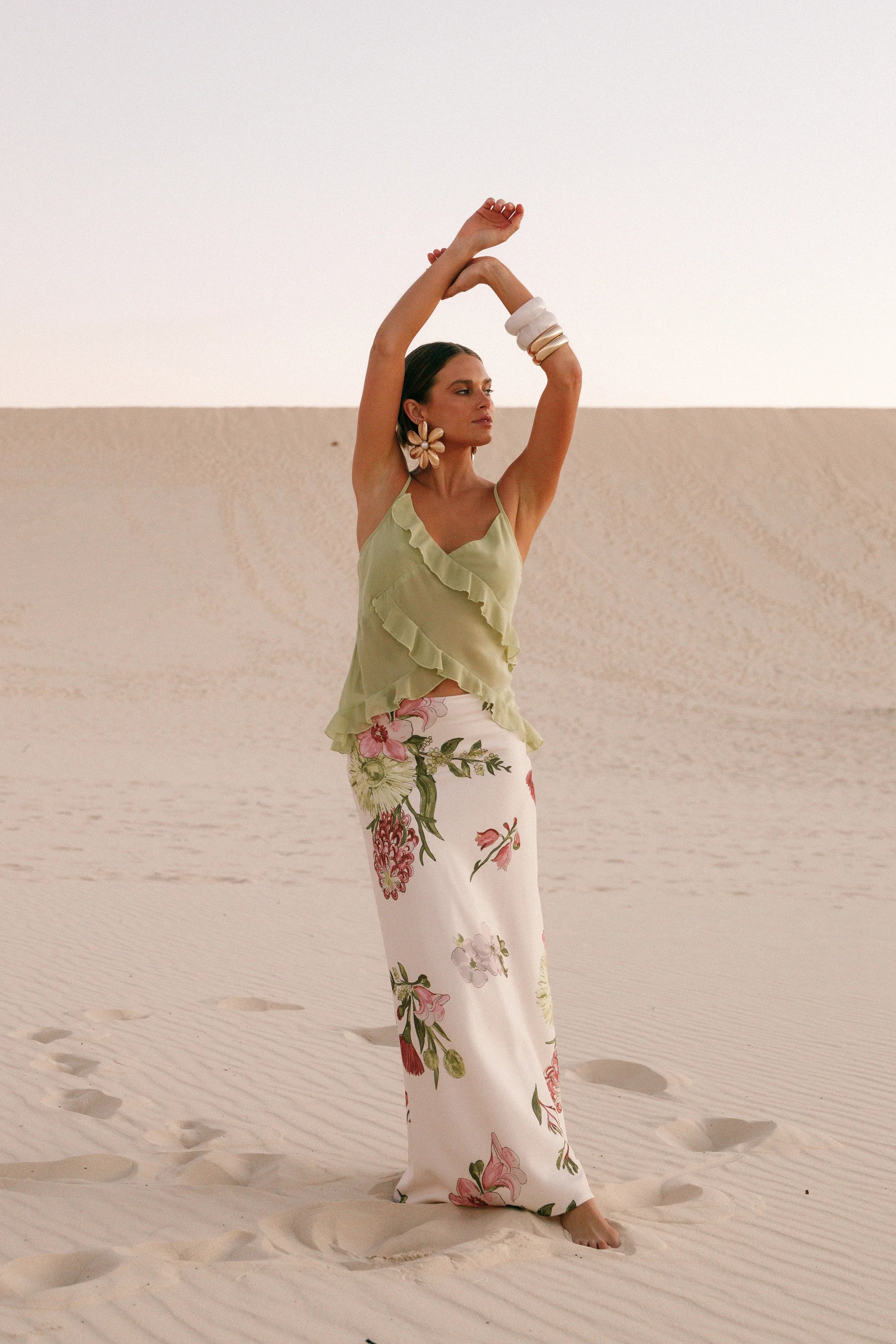 Evie Maxi Skirt Native Flora