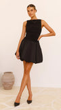 Meera Boat Neck Mini Dress Black