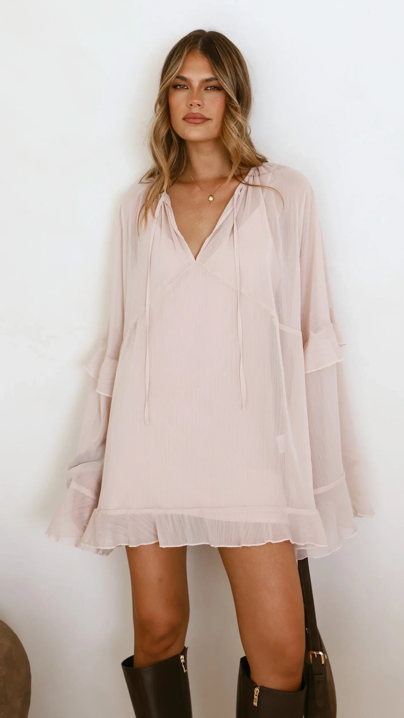 Leera Mini Dress Nude