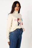 Apres Ski Turtleneck Knit Sweater Off White