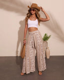 Resort Edit Abstract Print Waist Tie Pants