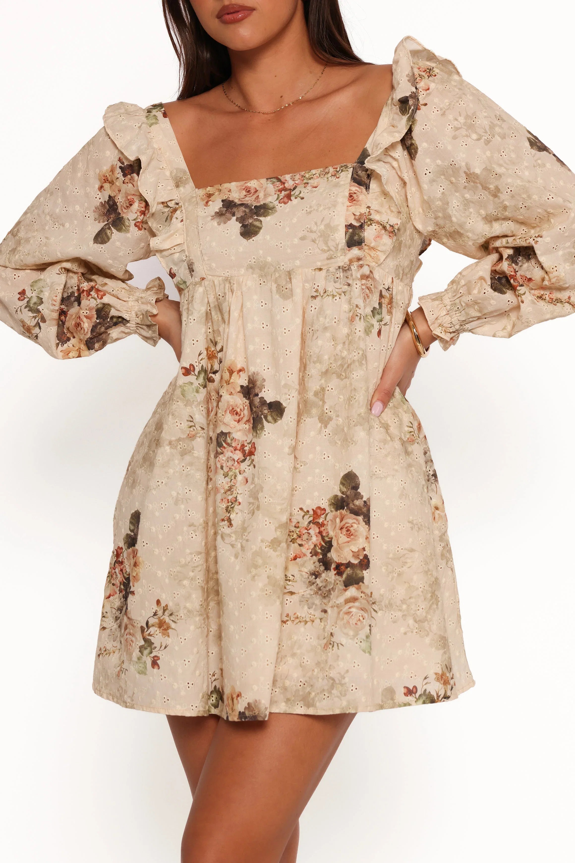 Tiarny Mini Dress Beige Floral