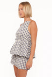 Rory Top Slate Blue Gingham