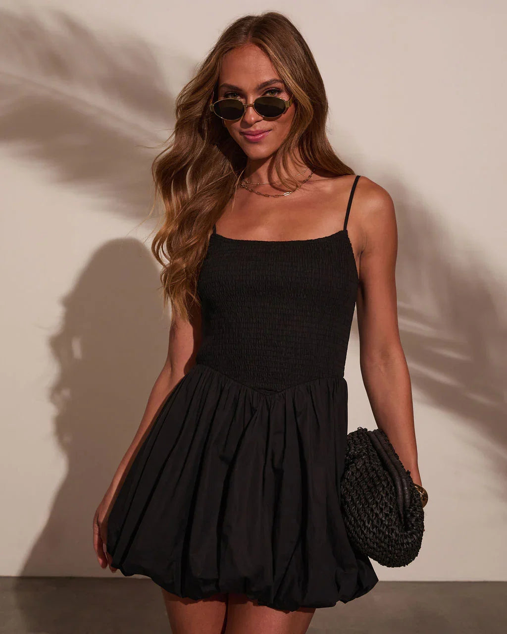 Sunset Glow Bubble Hem Mini Dress