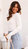 Imogen Long Sleeve Knit Crop White