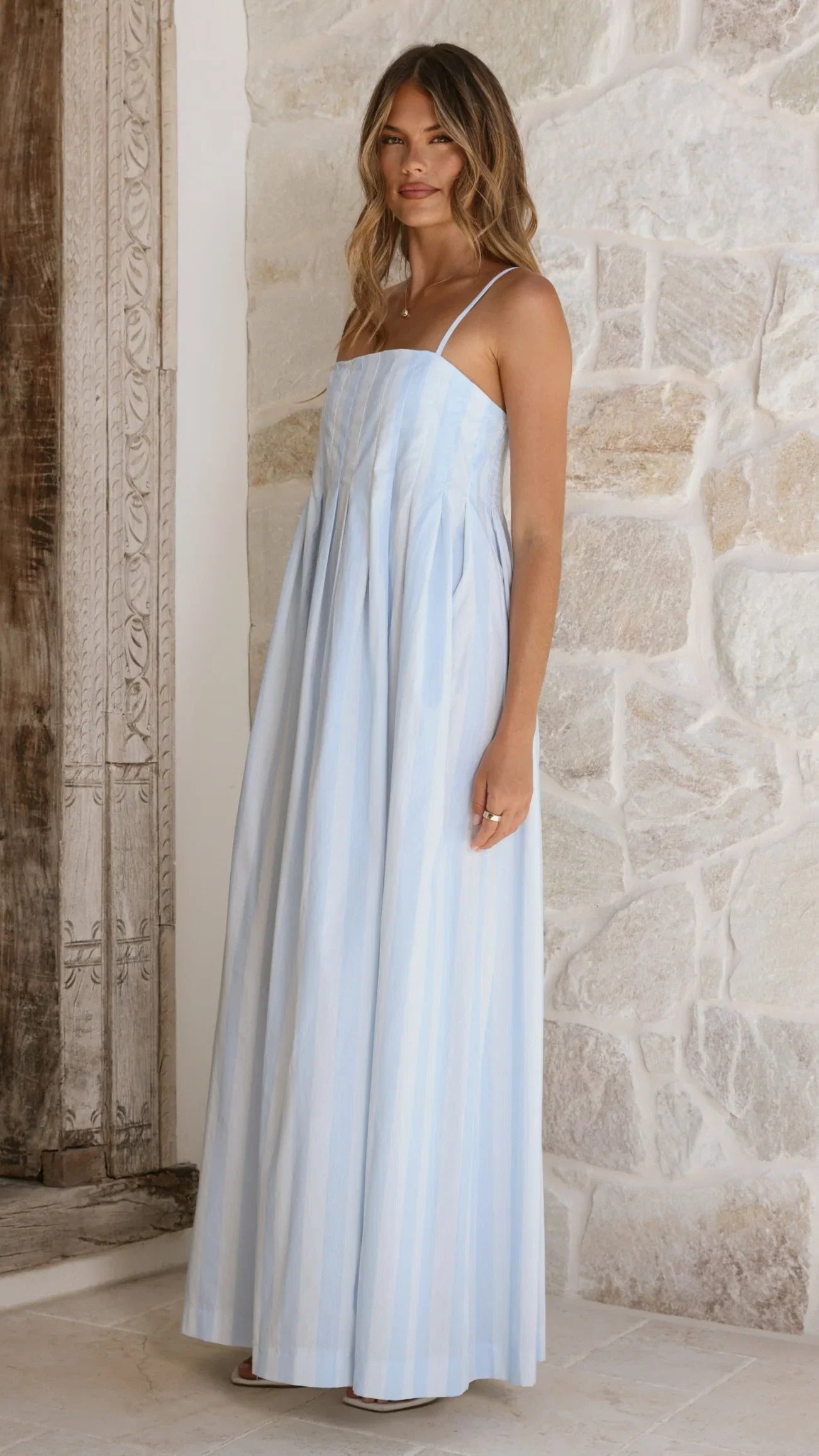 Pippa Maxi Dress Blue Stripe