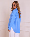 Polished Moment Cotton Button Down Top