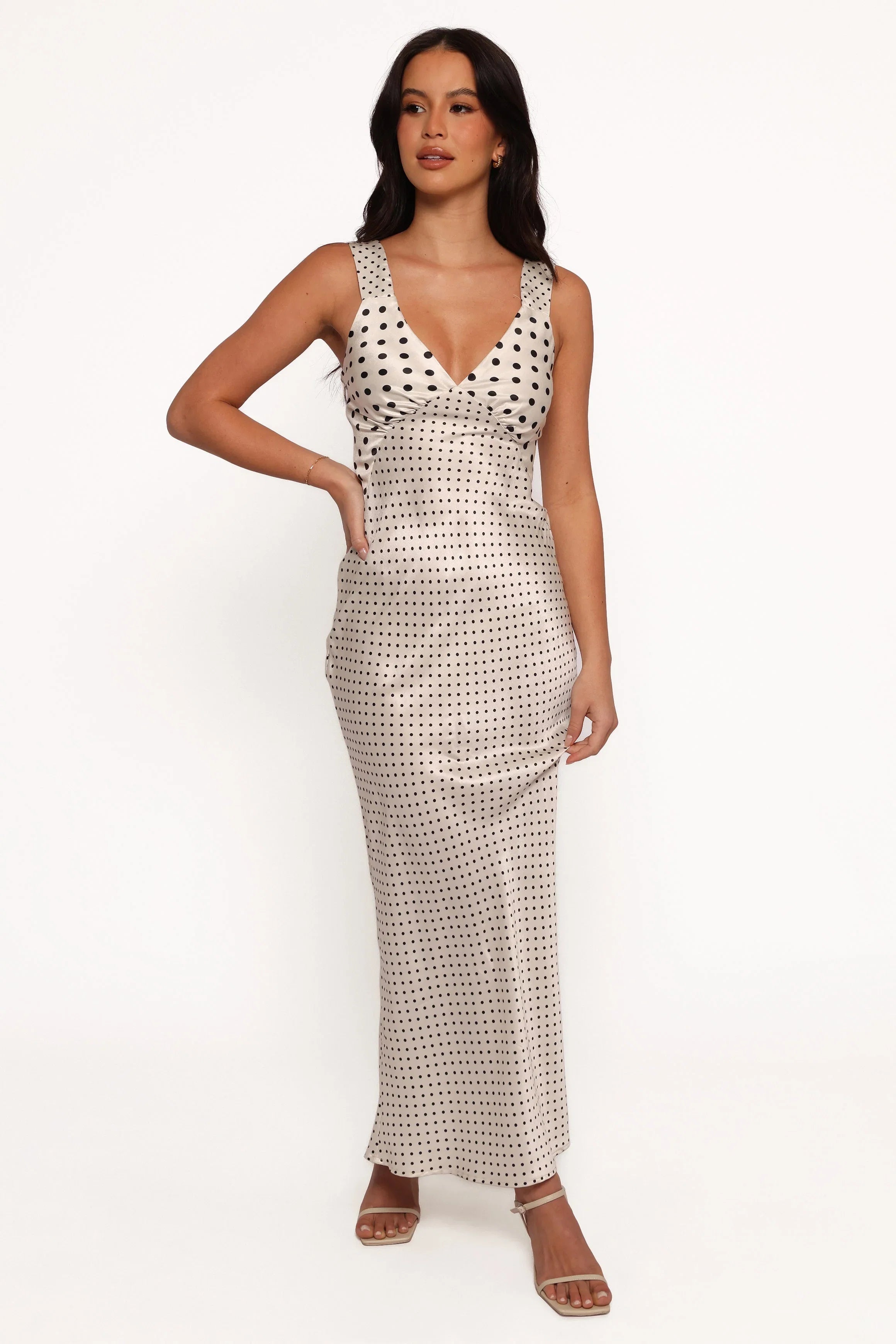 Lizza Maxi Dress White Polkadot