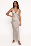 Lizza Maxi Dress White Polkadot