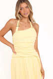 Emalia Halter Maxi Dress Pale Yellow