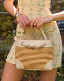 Margory Vegan Leather Straw Bag