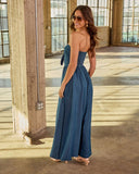 Carmella Strapless Chambray Jumpsuit