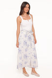 Xander Tie Waist Midi Skirt Lilac Floral