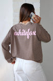 Catch The Drift Long Sleeve Tee Chocolate Tan Stripe