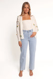 Jazzie Ditsy Flower Cardigan White