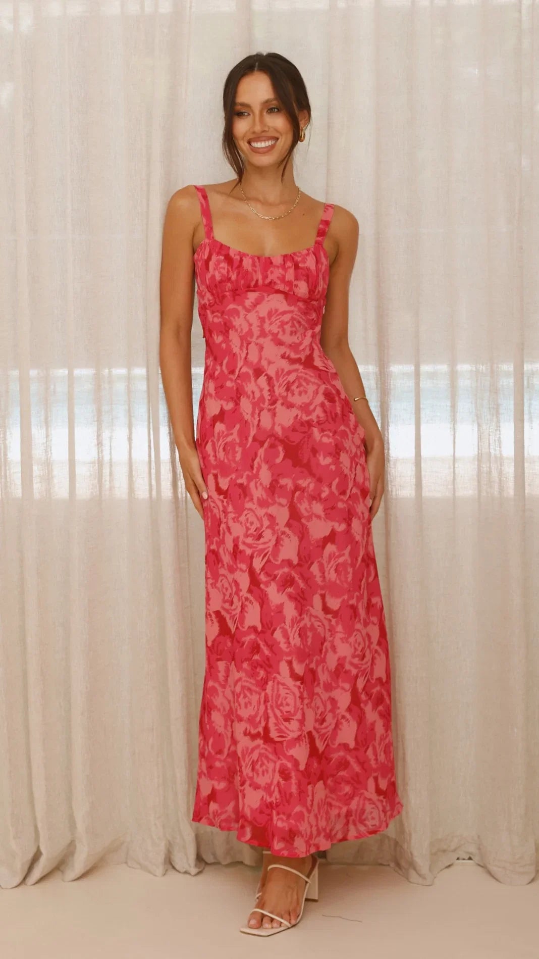 Margo Midi Dress Pink Floral