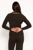 Alondra Cardigan Knit Top Olive
