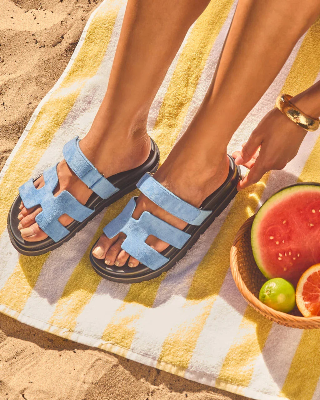 Kensington Faux Suede Platform Slides