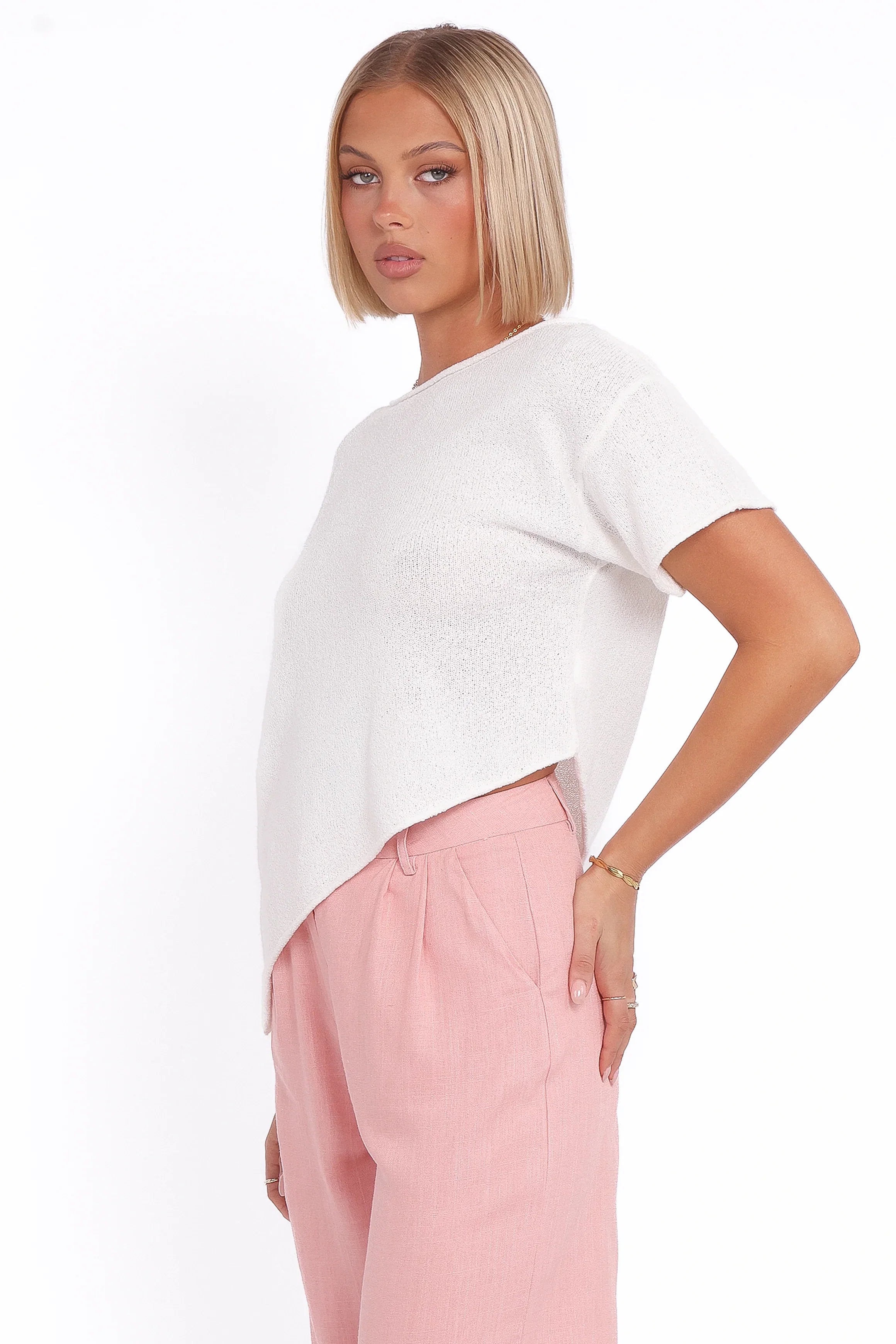 Ardena Boucle Knit Top Cream