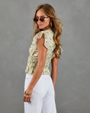 Adilene Floral Print Smocked Waist Peplum Top