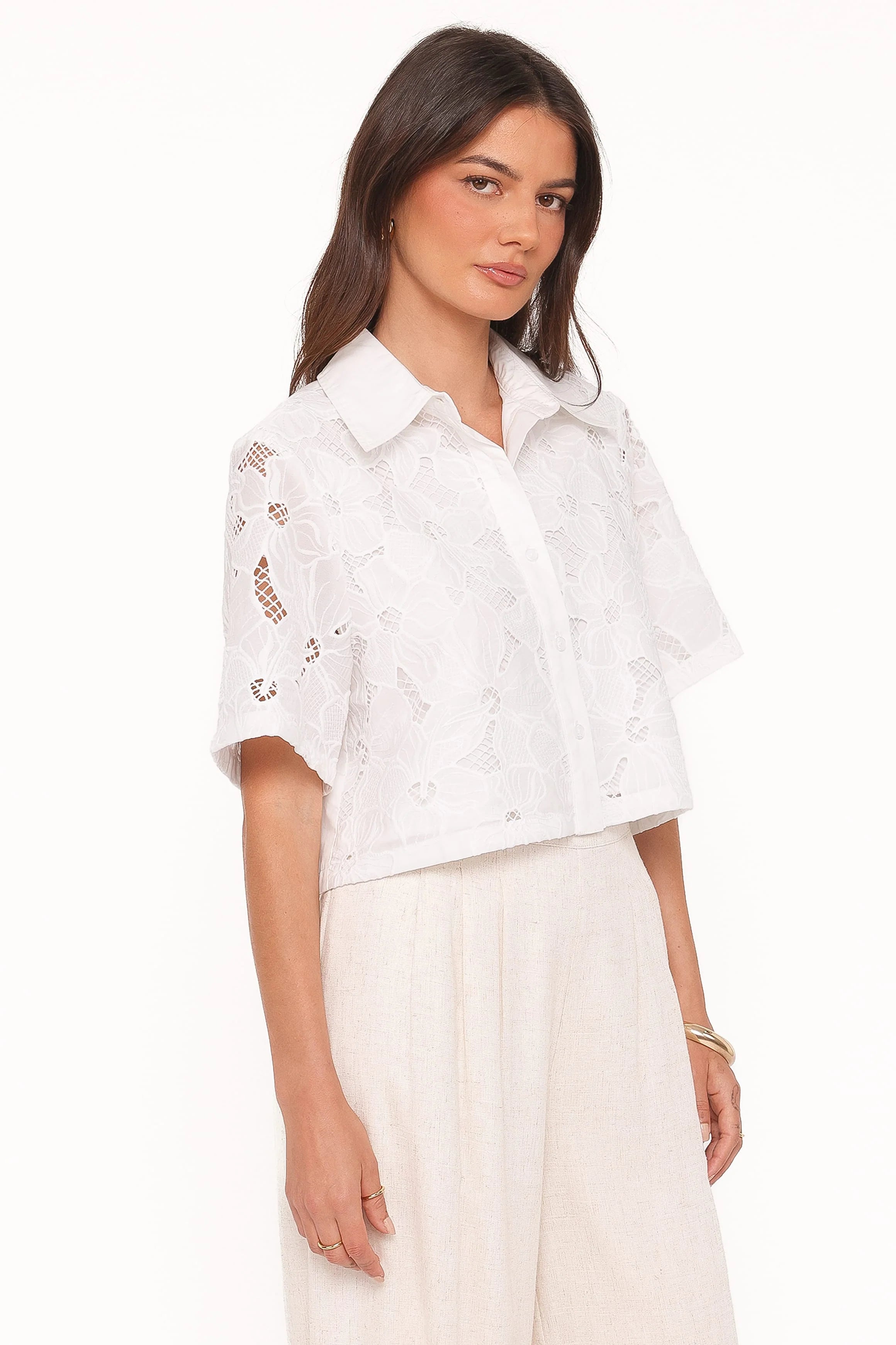 Fidelma Cropped Shirt White