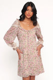 Sylvia Long Sleeve Mini Dress Ivory Multi