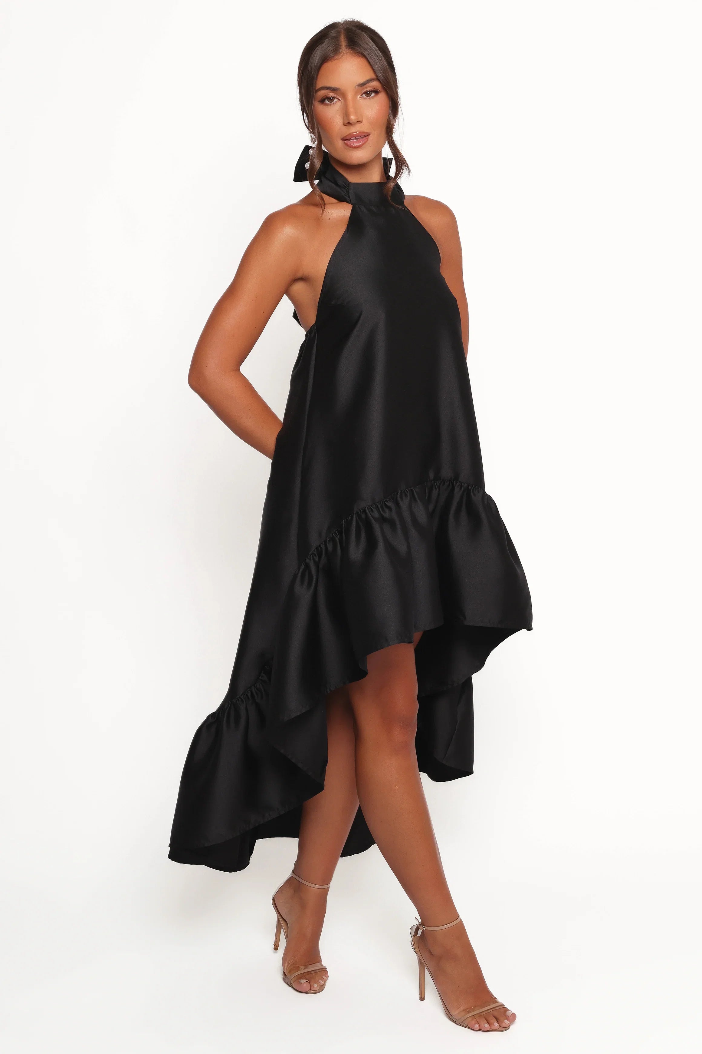 Soren Halterneck Midi Dress Black