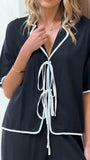 Hartley Tie Shirt Black White
