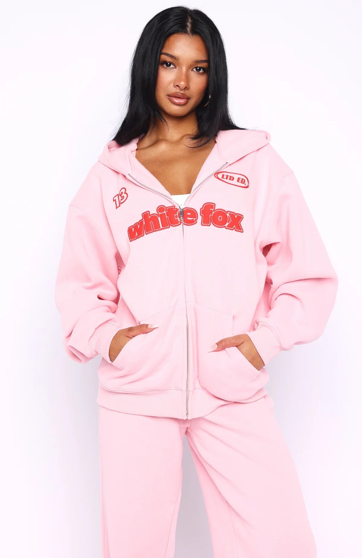 Ready To Go Zip Front Hoodie Pink