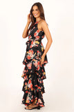Sarona Halterneck Maxi Dress Black Floral