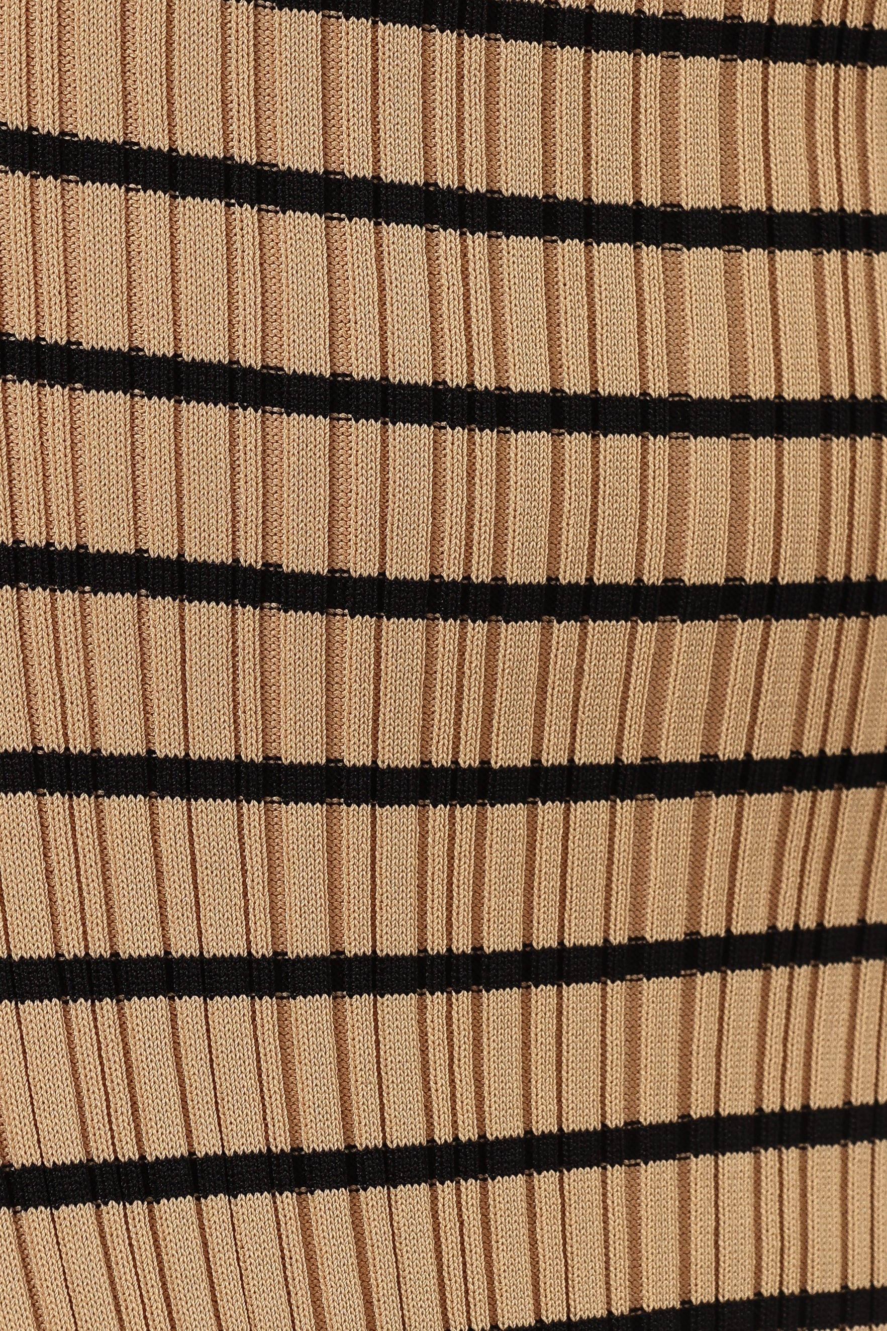 Henry Striped Midi Dress Beige Black
