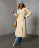 Audrine Vegan Leather Trench Coat