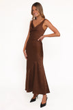 Zabrina Midi Dress Brown Floral