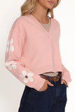 Lantana Flower Sleeve Cardigan Pink