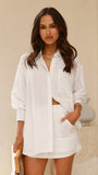 Charla Button Up Top White