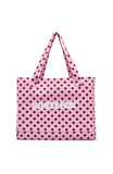 Circle Back To Me Tote Bag Pink Burgundy Polka Dot