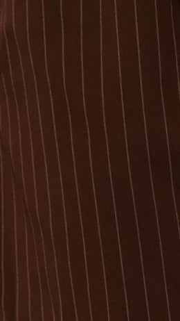 Ivana Funnel Neck Jacket Shorts Set Brown Pinstripe