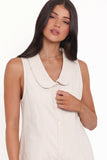 Lavina Collared Romper Cream