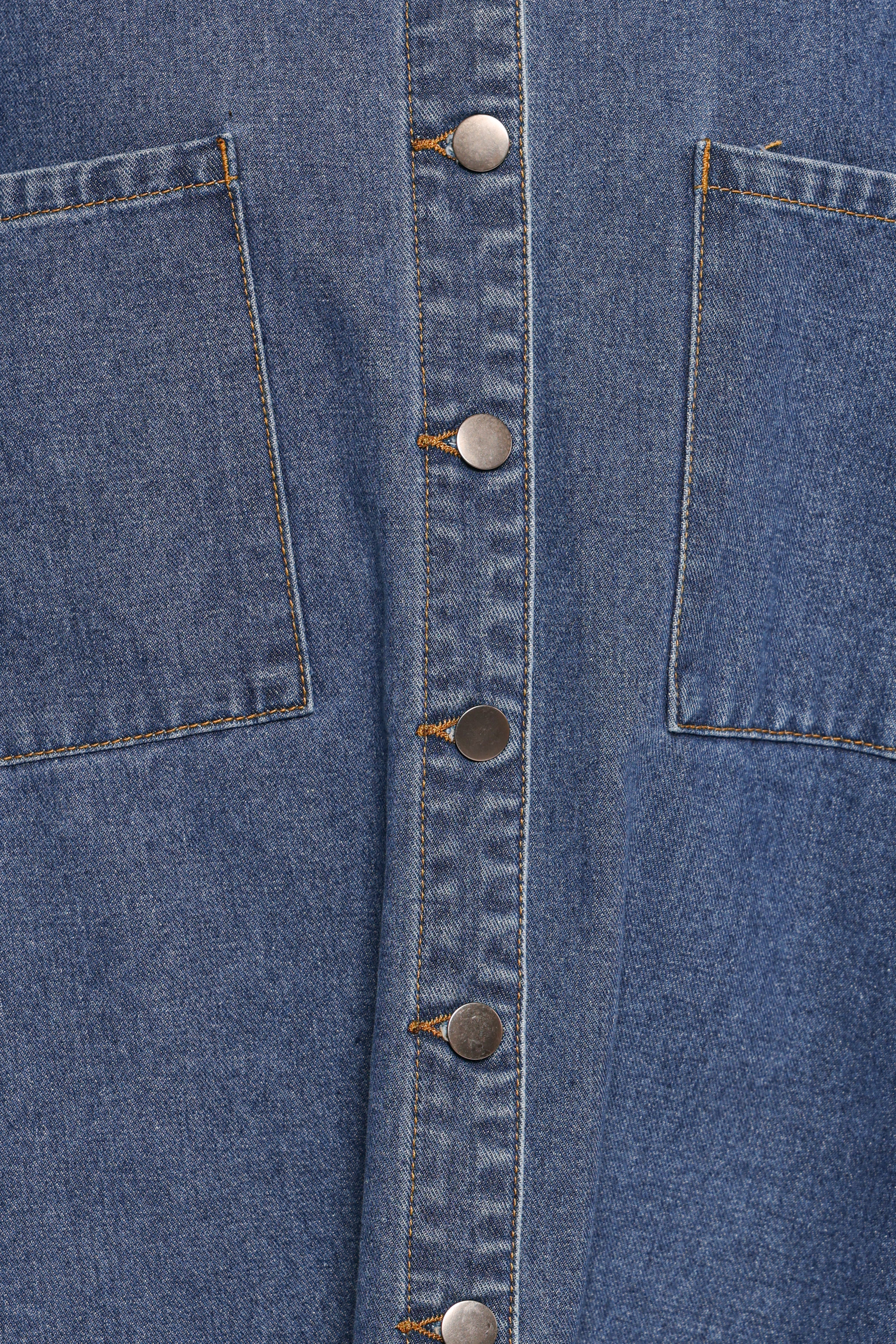 Twiggy Frayed Edge Denim Shacket Denim