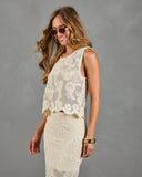Soft Story Embroidered Floral Tank Top